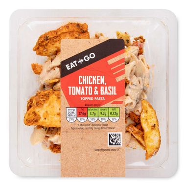 Eat & Go Chicken, Tomato & Basil Topped Pasta 300g