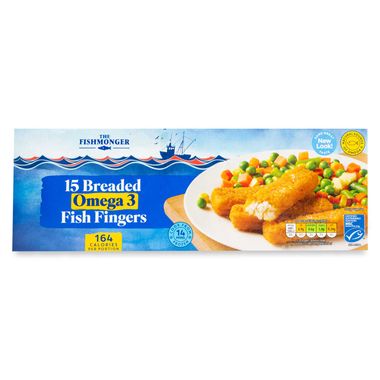 The Fishmonger Breaded Omega 3 Fish Fingers 450g/15 Pack