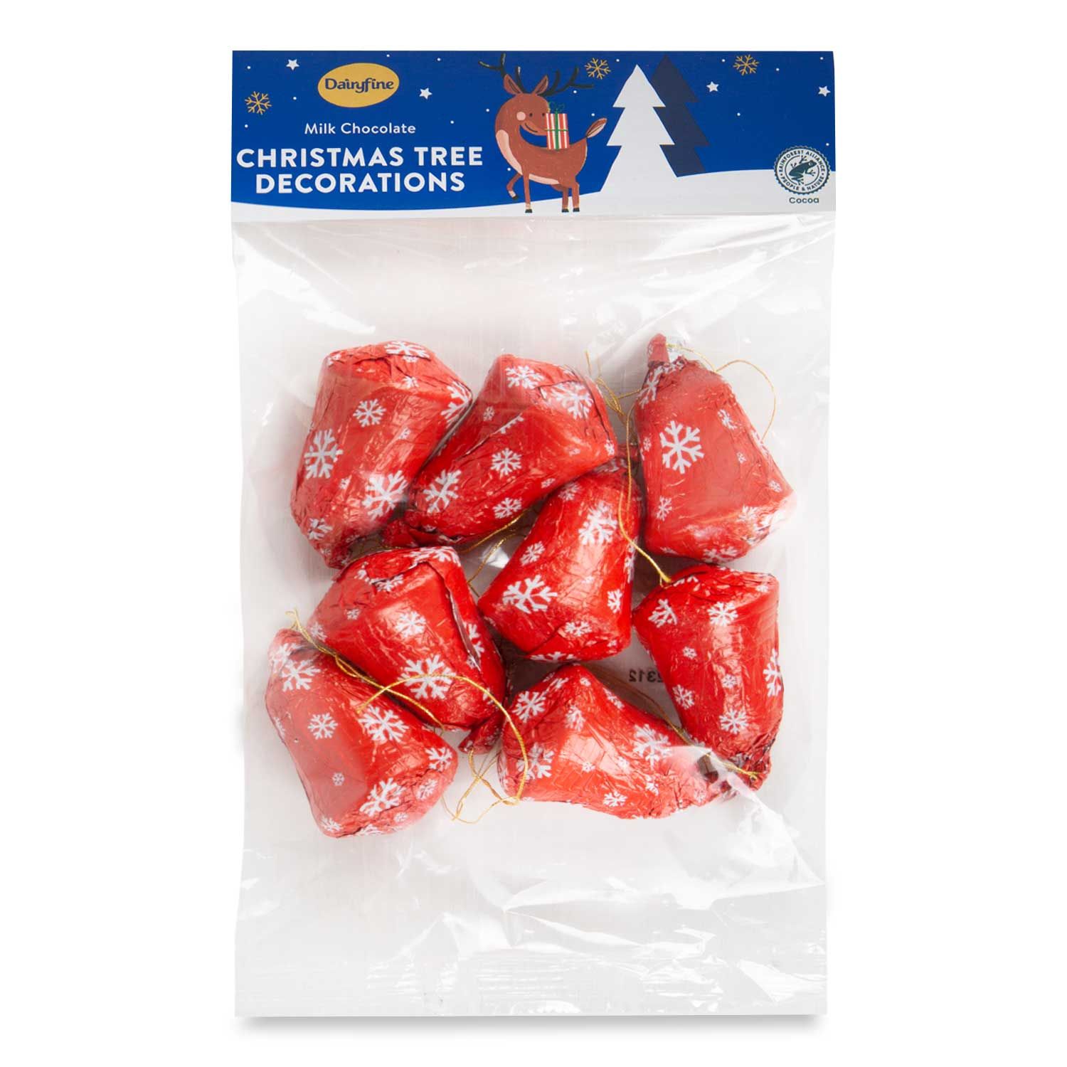 Dairyfine Milk Chocolate Bells Christmas Tree Decorations 100g ALDI