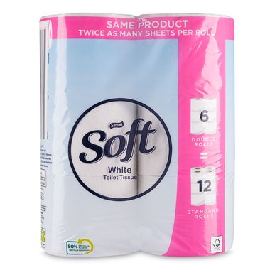 Saxon Soft White Toilet Tissue 6 Pack