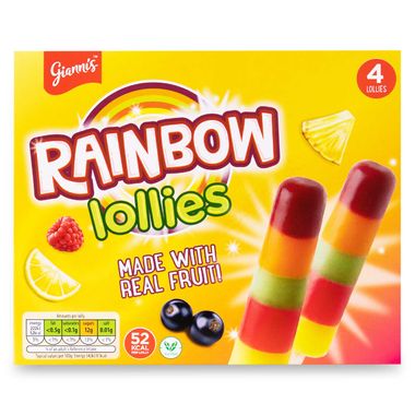 Gianni's Rainbow Lollies 4x65ml/4x65g