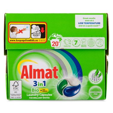 ALDI > Household > Almat Triple Chamber Bio Laundry Capsules 20x21ml/20 Capsules