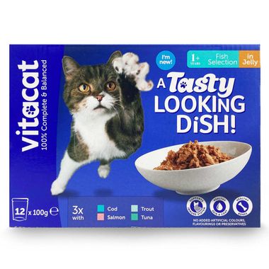 Vitacat Fish Variety Selection In Jelly 12x100g