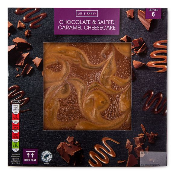 Let's Party Chocolate & Salted Caramel Cheesecake 450g ALDI