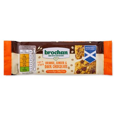 Brochan Orange, Ginger & Dark Chocolate Porridge Oat Bar 40g