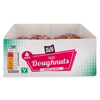 Village Bakery Jam Doughnuts 4x70g