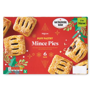 Holly Lane Puff Pastry Mince Pies 300g/6 Pack