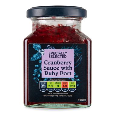 Specially Selected Cranberry Sauce With Ruby Port 215g