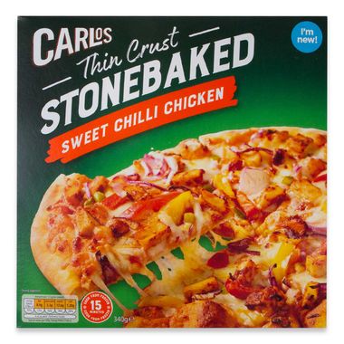 Carlos Thin Crust Stonebaked Sweet Chilli Chicken Pizza 340g