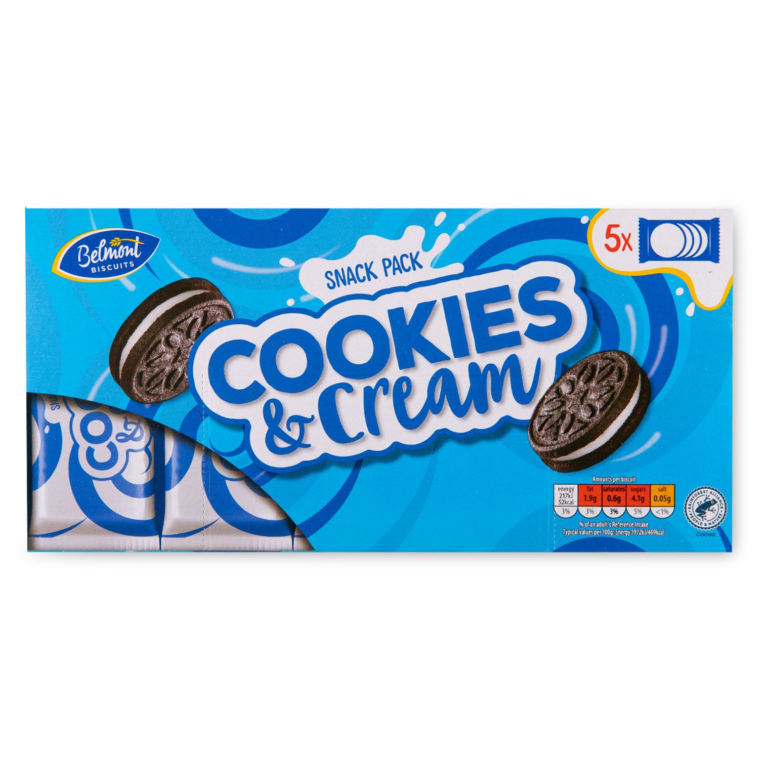 Belmont Cookies & Cream Biscuits Snack Pack 5x44g | ALDI