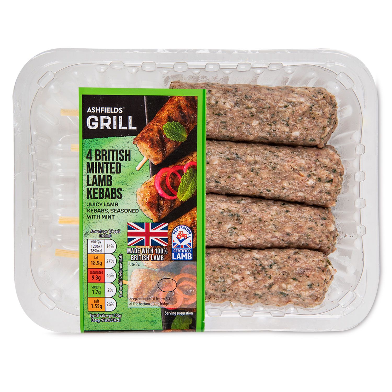 Ashfields Tandoori Style Lamb Kebabs 320g/4 Pack | ALDI