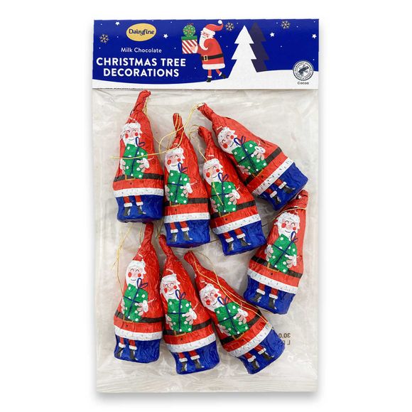 Dairyfine Milk Chocolate Santa Christmas Tree Decorations 100g ALDI