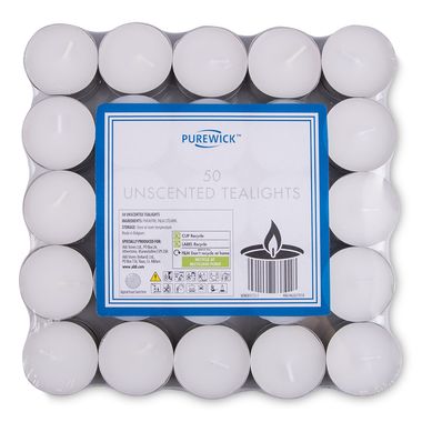 Purewick Unscented Tealights 50 Pack