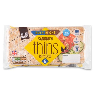 Village Bakery Both In One Sandwich Thins 6 Pack/6 Pack