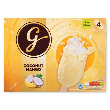 Gianni's White Chocolate Mango, Passion Fruit Ice Cream Lollies 4x100ml