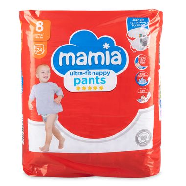 Mamia Ultra-fit Nappy Pants 24 Pack/Size 8