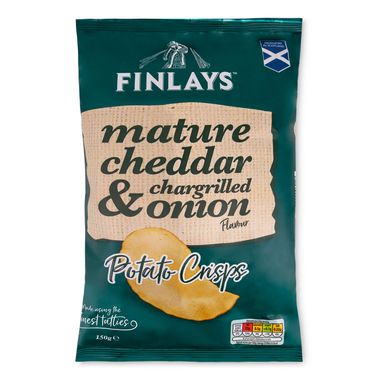 Finlays Mature Cheddar & Chargrilled Onion Flavour Potato Crisps 150g