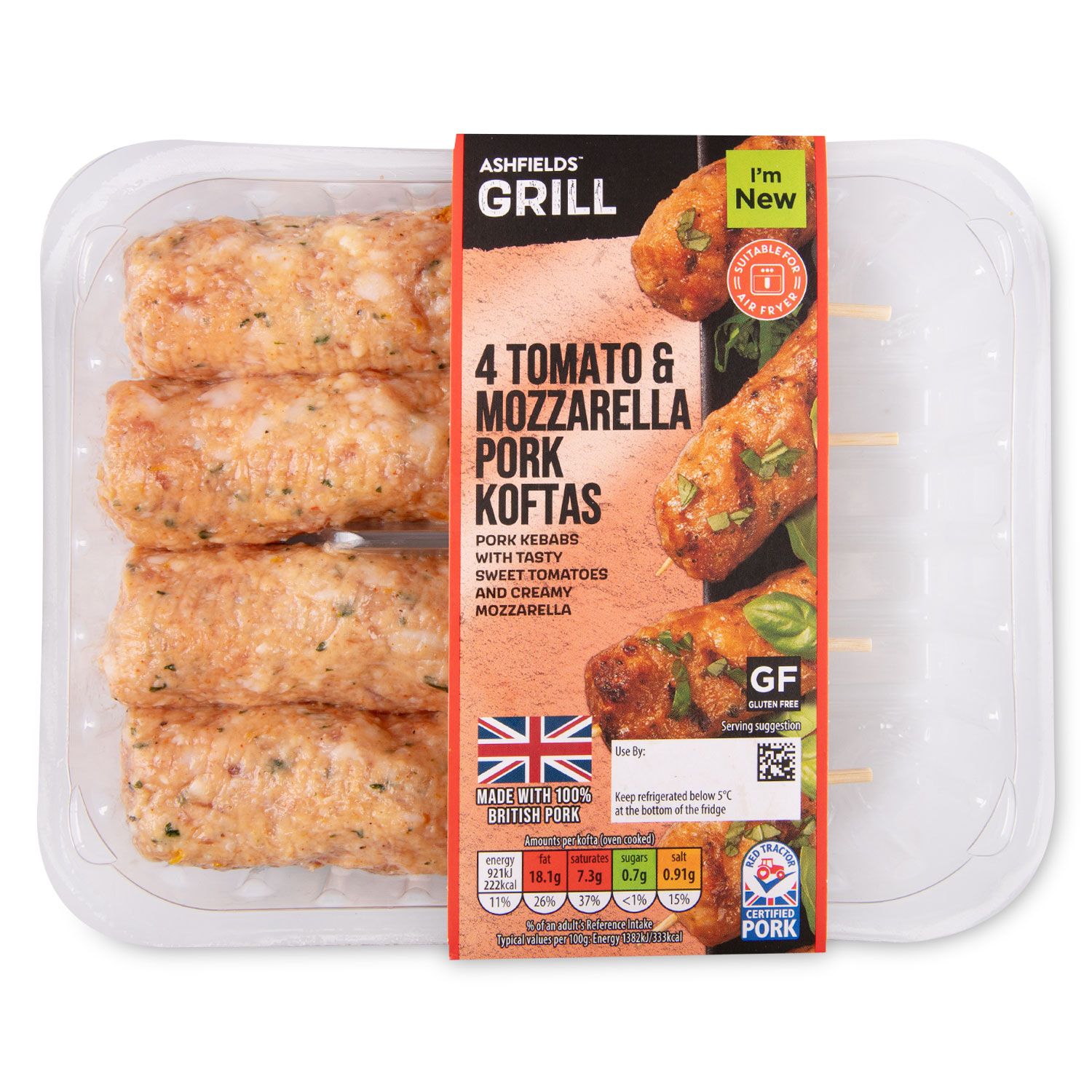 Ashfields Tomato & Mozzarella Pork Koftas 320g/4 Pack | ALDI