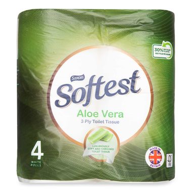 Saxon Softest Aloe Vera 3 Ply Toilet Tissue 4 Pack