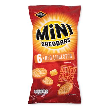 Mini Cheddars Jacob's 6 Red Leicester Flavour 6 X Pack