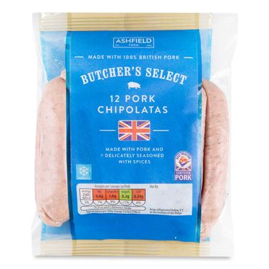 Butcher's Select Pork Chipolatas 340g/12 Pack