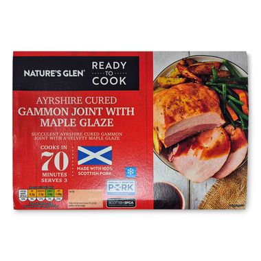 Nature's Glen Ready To Cook Ayrshire Cured Gammon Joint With Maple Glaze 450g