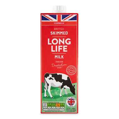 Cowbelle British Skimmed Long Life Milk 1l