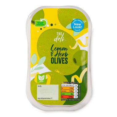 The Deli Lemon & Herb Green Olives 140g