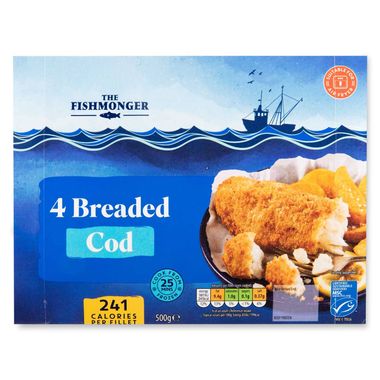 The Fishmonger Breaded Cod Fillets 500g/4 Pack