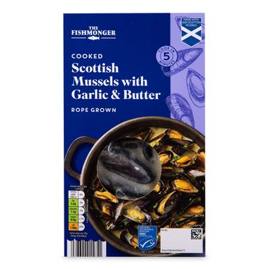 The Fishmonger Cooked Scottish Mussels With Garlic & Butter 450g