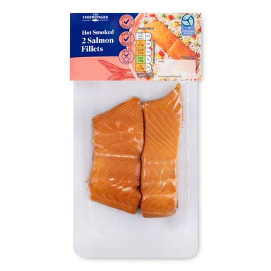 The Fishmonger Hot Smoked Salmon Fillets 185g/2 Pack