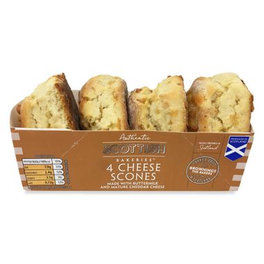 Authentic Scottish Bakeries Mature Cheddar Cheese Scones 240g/4 Pack