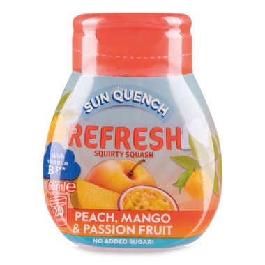 Sun Quench Vitality Peach, Mango & Passion Fruit Flavoured Squash Drink 66ml