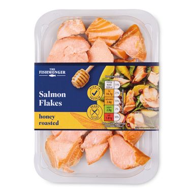 The Fishmonger Hot Smoked Salmon Flakes With Honey Flavouring 100g