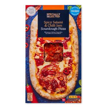 Specially Selected Spicy Salami & Chilli Jam Wood Fired Sourdough Pizza 206g