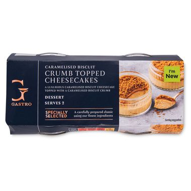 Specially Selected Caramelised Biscuit Crumb Topped Cheesecakes 2x85g