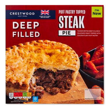 Crestwood Puff Pastry Topped Steak Pie 500g