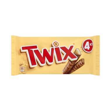 Twix Caramel & Milk Chocolate Fingers Twin Biscuit Snack Bars Multipack 4 X 160.0g