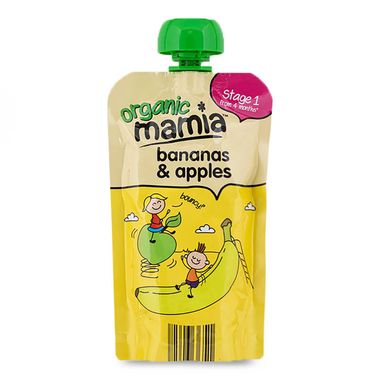 Mamia Organic Bananas & Apples Fruit Pouch 120g