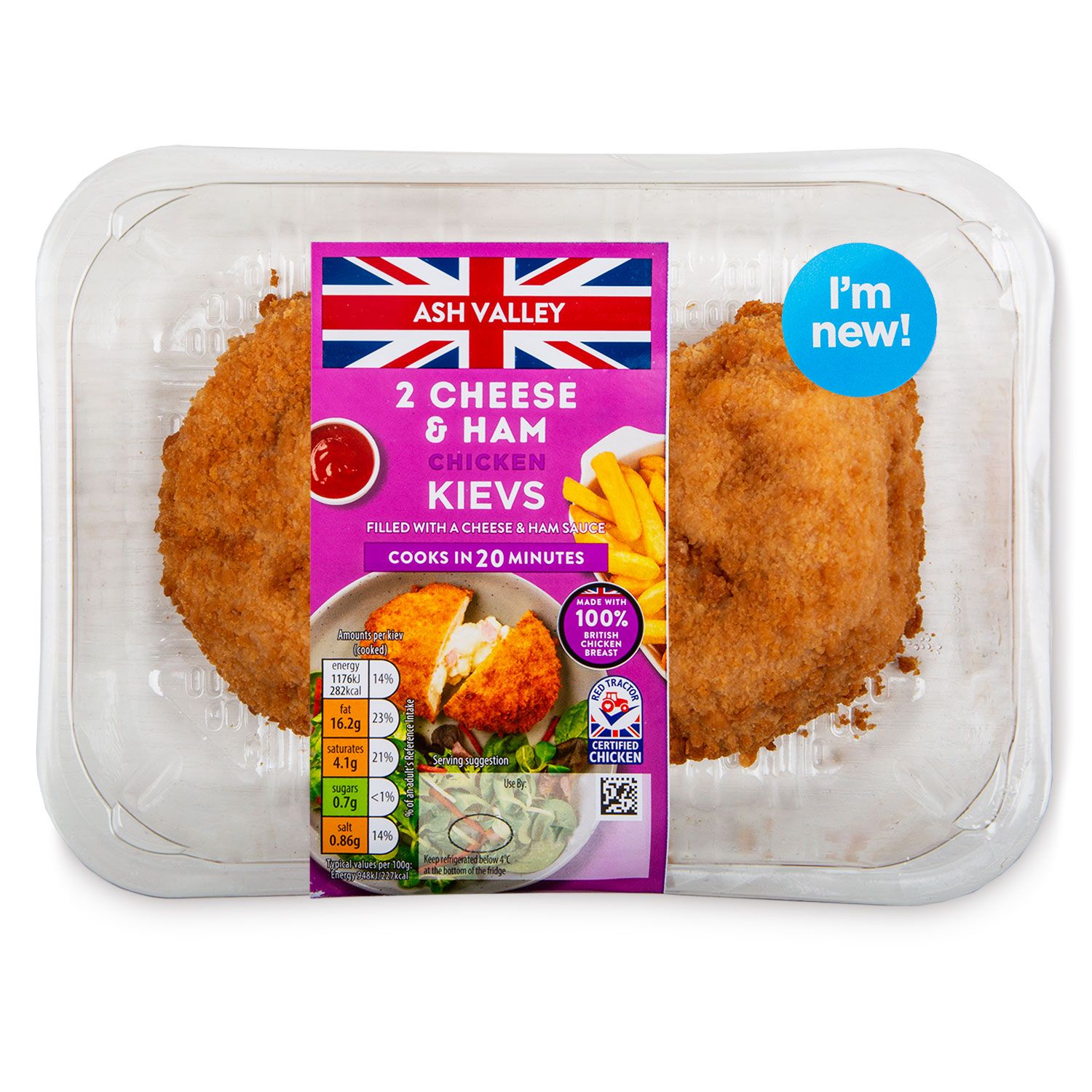 Ashfields Cheese And Ham Chicken Kievs 260g/2 Pack ALDI