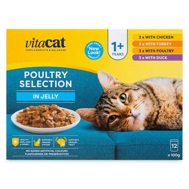 Vitacat 1+ Years Poultry Selection In Jelly 12x100g