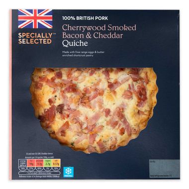 Specially Selected Cherrywood Smoked Bacon & Mature Cheddar Cheese Quiche 400g