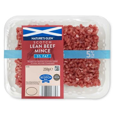 Nature's Glen Lean Scotch Beef Mince 5% Fat 250g