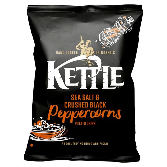 Kettle Sea Salt & Crushed Black Peppercorns Potato Chips 130g ALDI