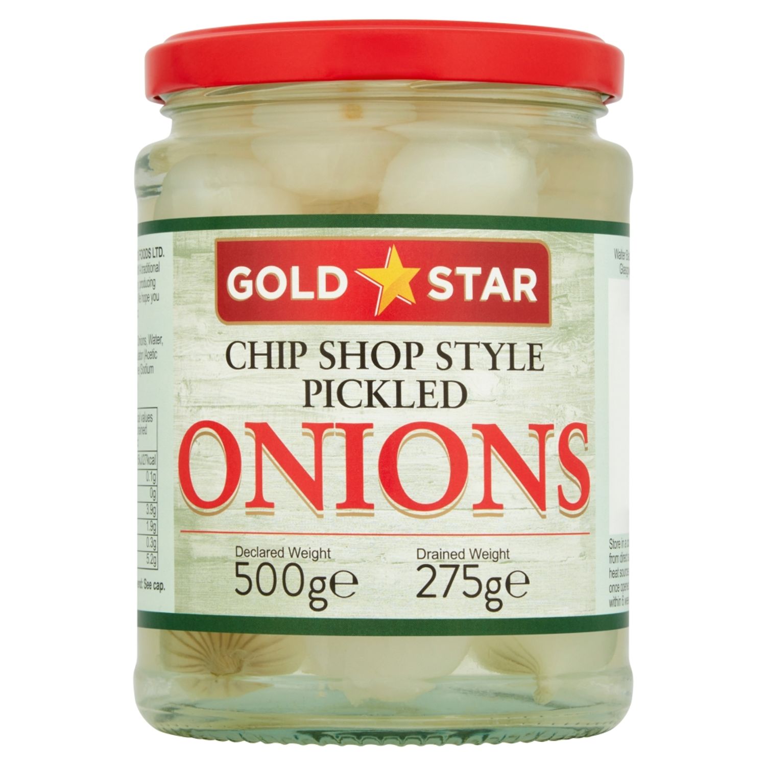 Gold Star Gold Star Chip Shop Style Pickled Onions 500g (275g Drained ...