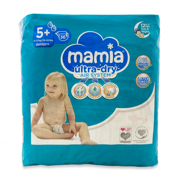 Mamia Ultra Dry Junior Nappies Size 5+ 36 Pack ALDI