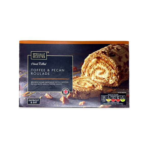 Specially Selected Hand Rolled Toffee Pecan Roulade 4g Aldi