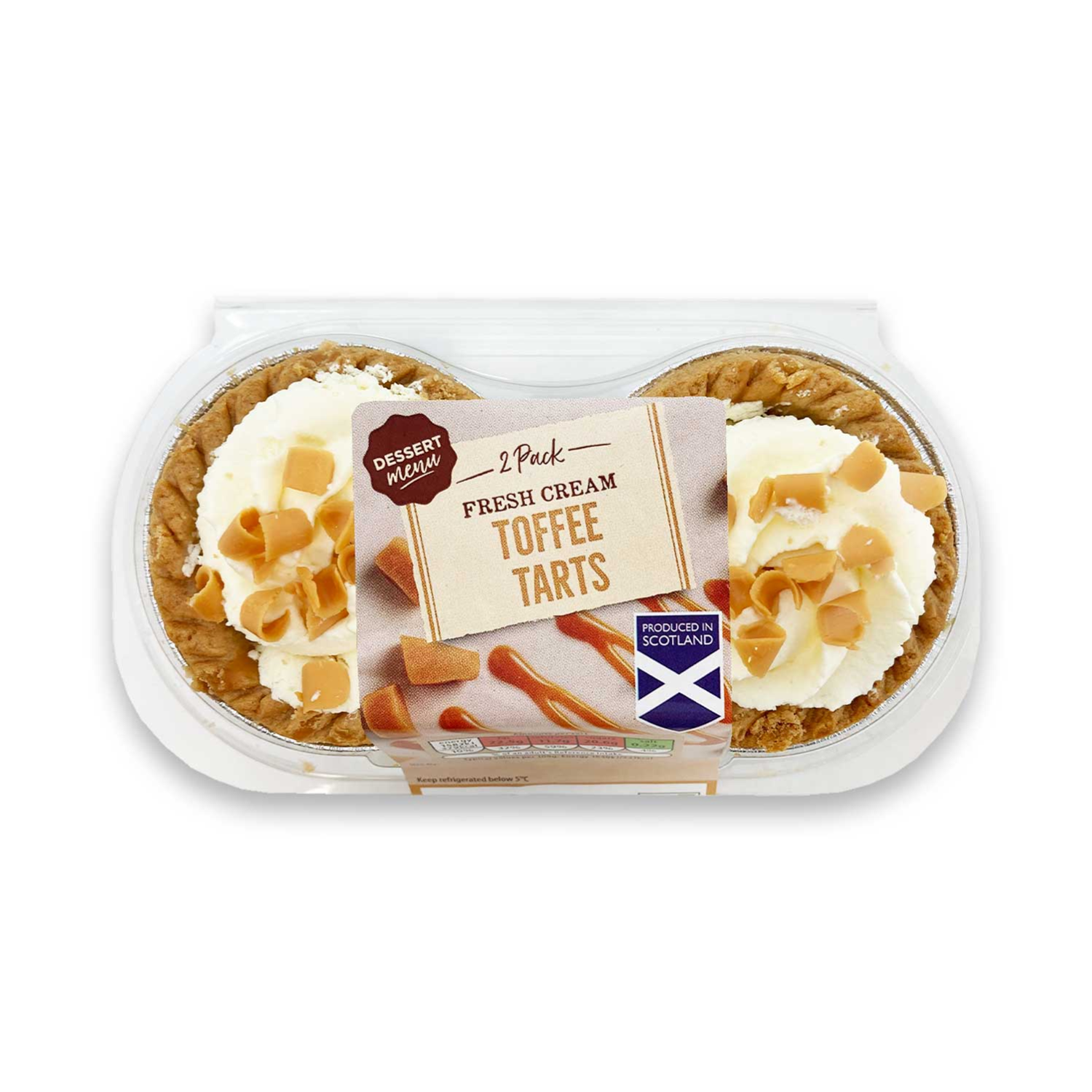 Dessert Menu Fresh Cream Toffee Tarts 2 Pack ALDI