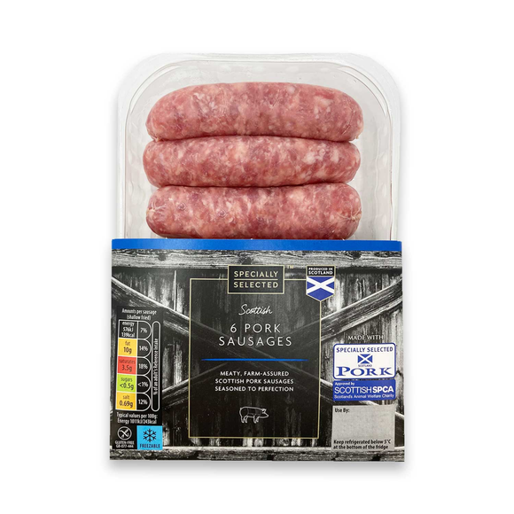 Specially Selected 6 Pork Sausages 400g Aldi 0926