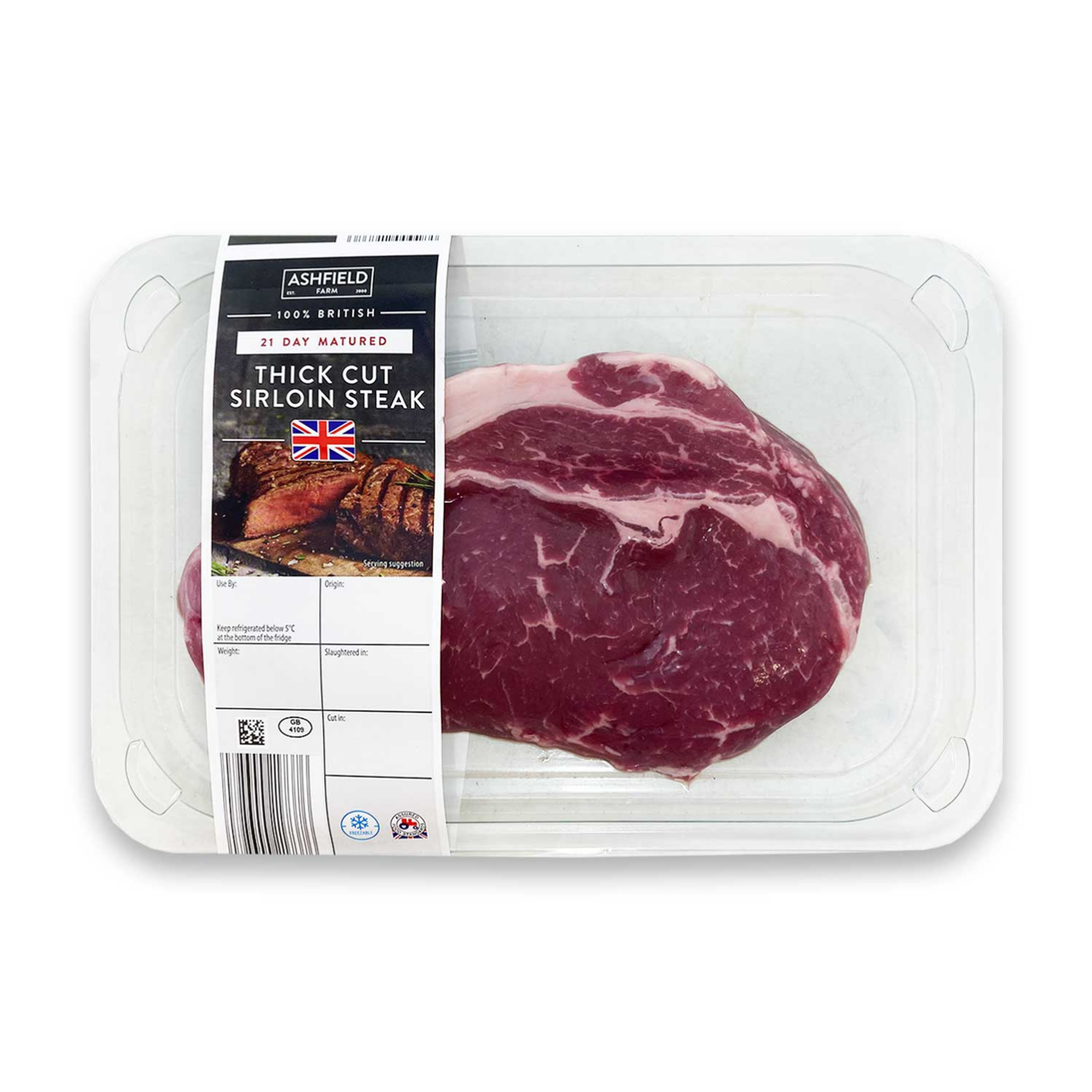 Ashfield Farm 21 Day Matured Thick Cut Sirloin Steak 400g | ALDI